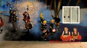 Mural Pintado Dimonis Correfoc 300x100000